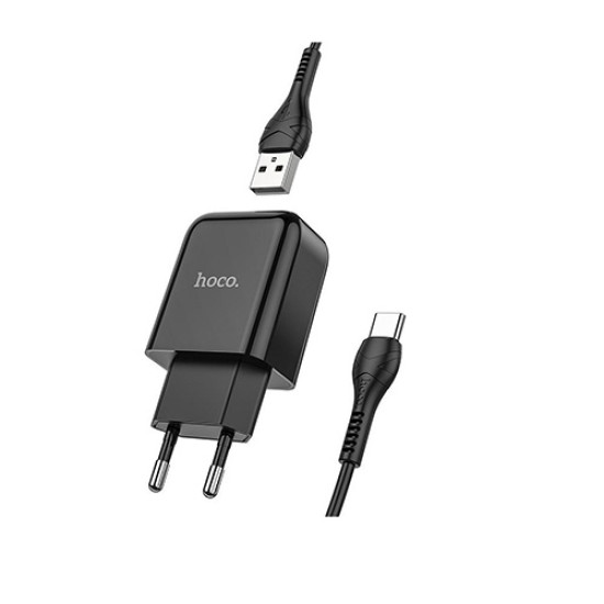 Φορτιστής ταξιδίου Hoco N2 Vigour USB-A + Type-c 2,1A 10,5W Black Φορτιστής ταξιδίου Hoco N2 Vigour USB-A + Type-c 2,1A 10,5W Black