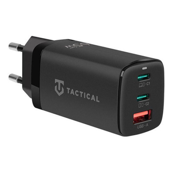 Φορτιστής ταξιδίου Αντάπτορας Tactical FlashBang GaN USB-A + 2x Type-C 3.0 65W Black Φορτιστής ταξιδίου Αντάπτορας Tactical FlashBang GaN USB-A + 2x Type-C 3.0 65W Black
