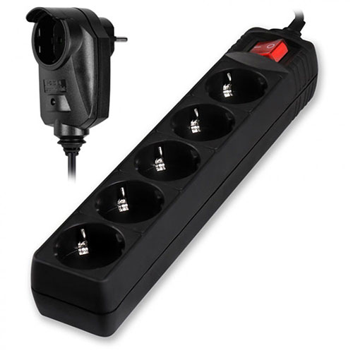 Πολύπριζο Powertech PT-994 5+1 Schuko 16A με Kαλώδιο 2m Black Πολύπριζο Powertech PT-994 5+1 Schuko 16A με Kαλώδιο 2m Black