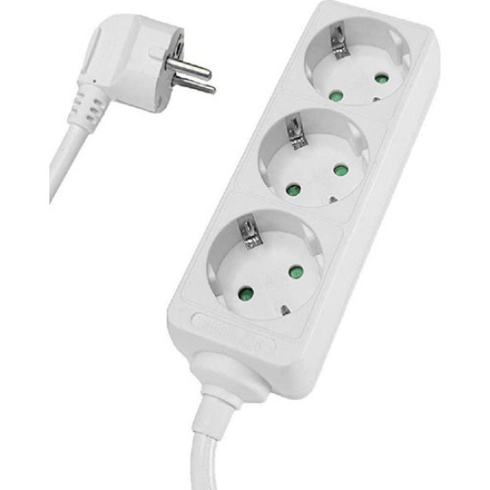 Πολύπριζο Powertech PT-868 3x Schuko 16A με Kαλώδιο 1,5m White Πολύπριζο Powertech PT-868 3x Schuko 16A με Kαλώδιο 1,5m White