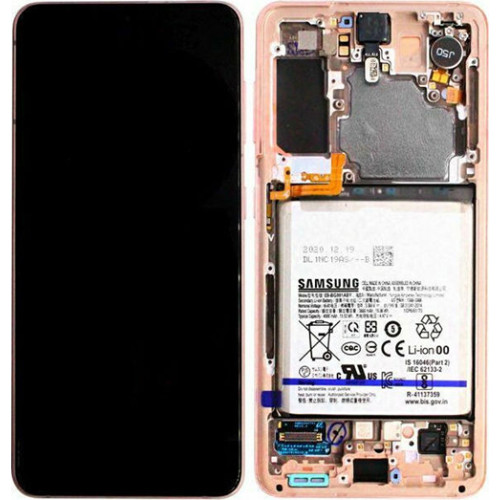 Original Οθόνη Samsung G991 Galaxy S21 5G Pink & Μηχανισμός αφής GH82-24716D