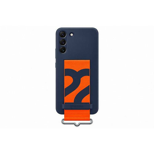 Θήκη Samsung EF-GS906TNE για S906 Galaxy S22 Plus Back Cover Silicone with Strap Navy Blue Original