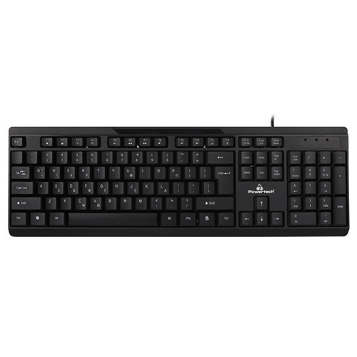 Ενσύρματο πληκτρολόγιο Powertech PT-1069 Multimedia 1.4m Black (Ελληνικό)