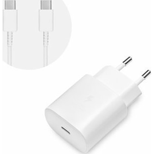 Φορτιστής ταξιδίου Samsung EP-TA800EBE + EP-DA705EBE Type-C 25W White Original Bulk Φορτιστής ταξιδίου Samsung EP-TA800EBE + EP-DA705EBE Type-C 25W White Original Bulk