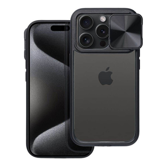 Θήκη OEM Slider για Apple iPhone 15 Pro Back Cover Black/Transparent