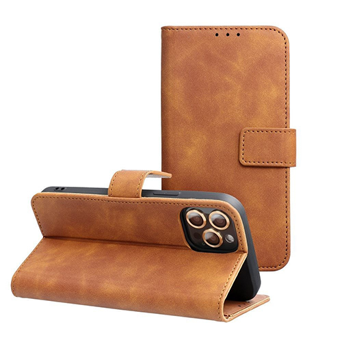 Θήκη Forcell Tender Book για Apple iPhone 15 Pro Flip Cover Brown