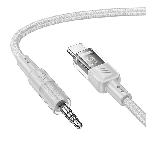 Data cable Hoco Upa27 Jack 3.5mm Male to Type-C Male 1,2m Braided Grey Data cable Hoco Upa27 Jack 3.5mm Male to Type-C Male 1,2m Braided Grey
