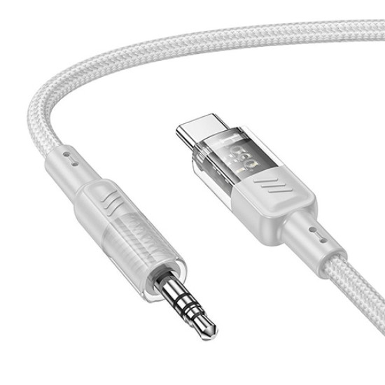 Data cable Hoco Upa27 Jack 3.5mm Male to Type-C Male 1,2m Braided Grey