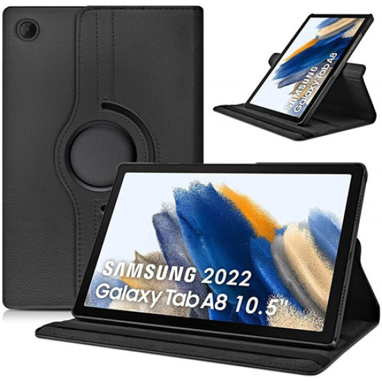 Θήκη Tablet OEM Rotating για Samsung Tab X200/X205/X207 Tab A8 Flip cover Black
