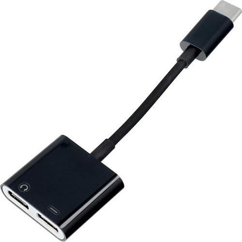 Αντάπτορας Usb-C Male σε 2x Usb-C Female Black