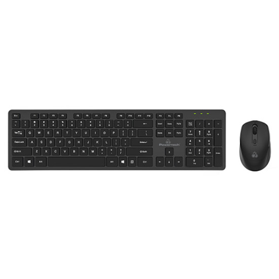 Ασύρματο πληκτρολόγιο + ποντίκι Powertech PT-1189 Black (Ελληνικό)