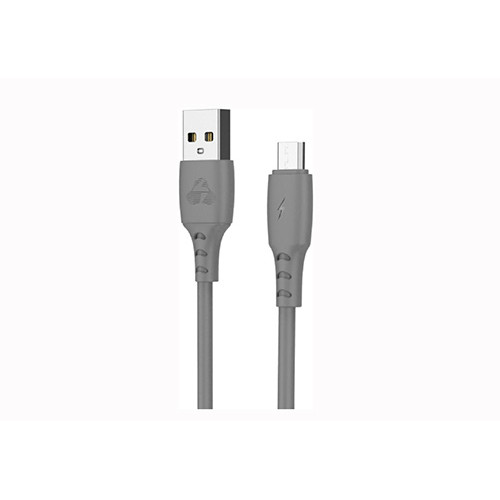 Data cable Powertech PTR-0090 Micro USB to USB 2.0 1m Grey