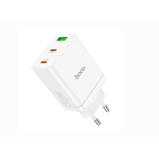 Φορτιστής ταξιδίου Hoco N33 Start 2x Type-C + USB-A 35W White