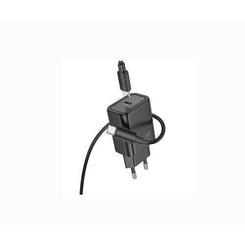 Φορτιστής ταξιδίου Hoco N60 20W Type-C & Cable 1m Lightning Black