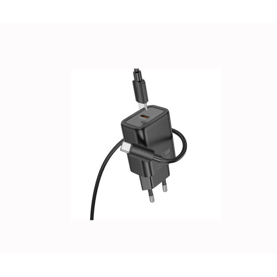 Φορτιστής ταξιδίου Hoco N60 20W Type-C & Cable 1m Lightning Black Φορτιστής ταξιδίου Hoco N60 20W Type-C & Cable 1m Lightning Black