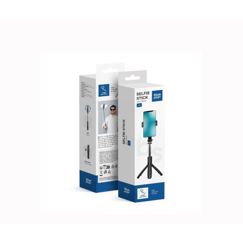 Selfie Stick Tripod Blue Star L21 Bluetooth Wireless Black (Μήκος Κονταριού Μέχρι 70cm)