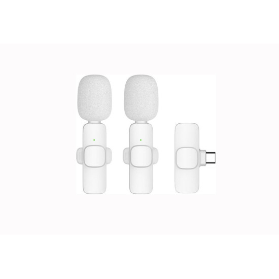 Μικρόφωνο Lavalier K1 Type-C Με Clip White