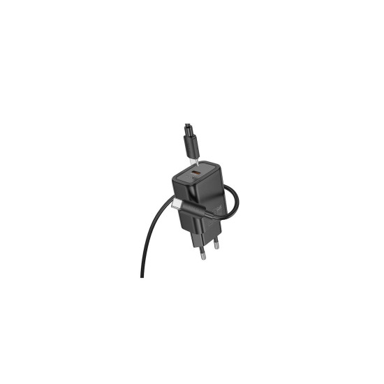 Φορτιστής ταξιδίου Hoco N60 20W Type-C & Type-C 1m Black