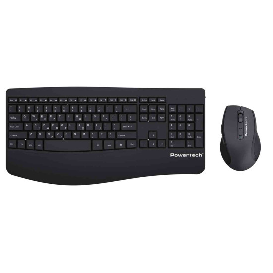 Ασύρματο πληκτρολόγιο + ποντίκι Powertech PT-1490 Black (Ελληνικό)