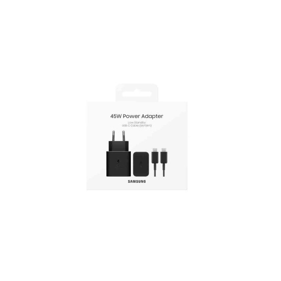 Φορτιστής ταξιδίου Samsung EP-T4511XBE + EP-DW767JBE Type-C 1.8m 45W Black Original Blister